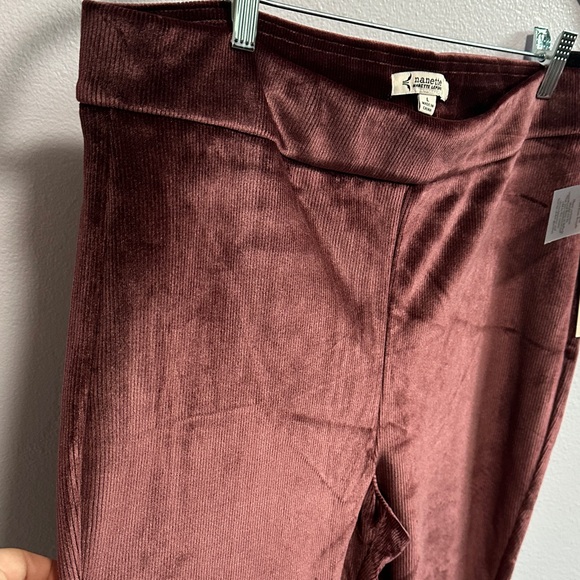 Nanette Lepore Velvet Leggings - Wine - Picture 5 of 12
